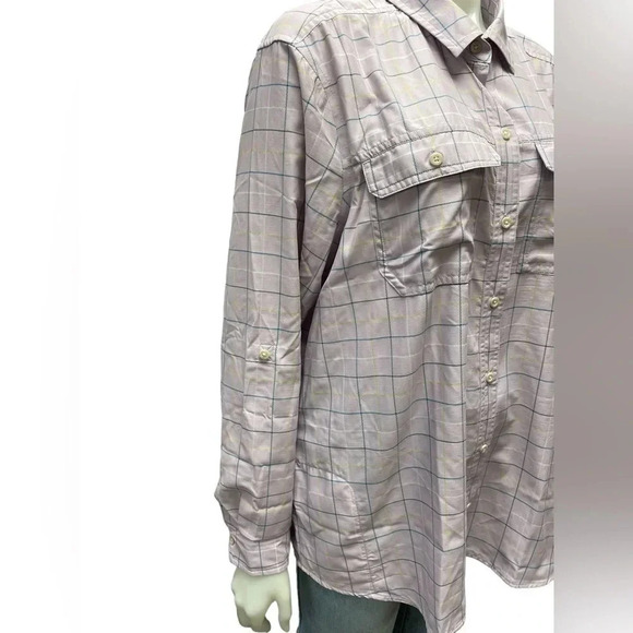 Eddie Bauer Travex Purple Plaid Long Sleeve Size XL - Picture 2 of 10